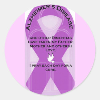 ALZHEIMER'S RIBBON RUNDER AUFKLEBER