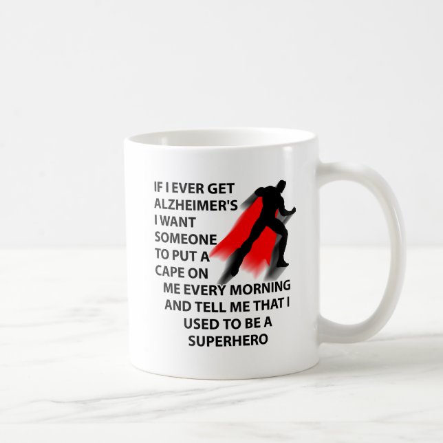 Alzheimer's Superhero Funny Mug Kaffeetasse (Rechts)