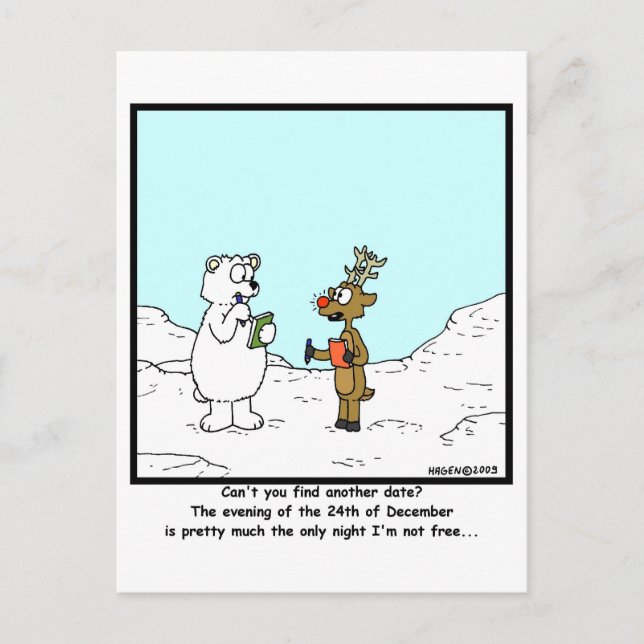 Am 24. Dezember beschäftigt Postkarte (Vorderseite)