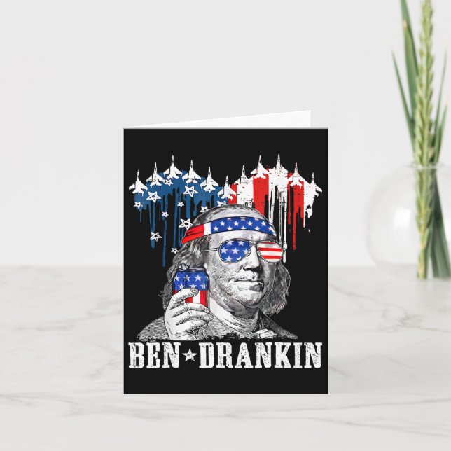 Am 4. Juli findet Ben Drankin Patriotic statt Karte (Vorderseite)