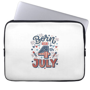 Am 4. Juli Geboren Patrioten-Kinder-Shirt-Design_1 Laptopschutzhülle