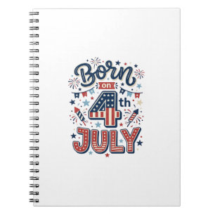 Am 4. Juli geboren Patrioten-Kinder-Shirt-Design_1 Notizblock