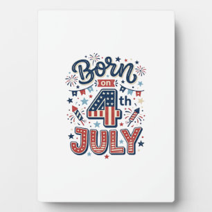Am 4. Juli geborene patriotische Kinder-Shirt Desi Fotoplatte