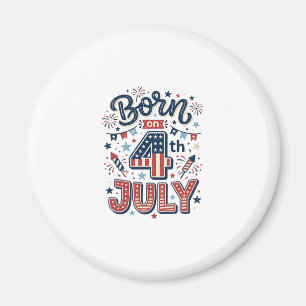 Am 4. Juli geborene patriotische Kinder-Shirt-Desi Magnet