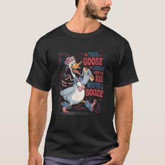 Am 4. Juli Goose Red White Booze Patriotic T-Shirt