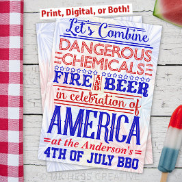 Am 4. Juli GRILLEN Party | Humorroter Grill Einladung