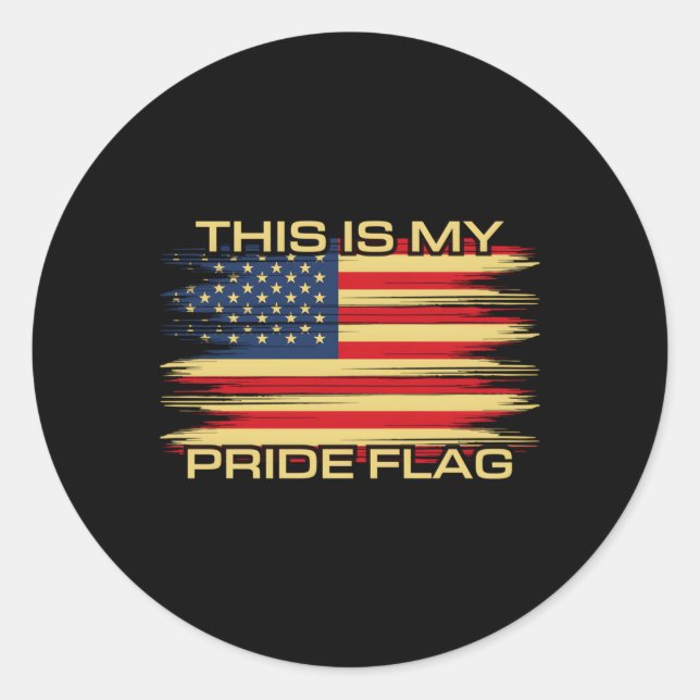 Am 4. Juli ist das mein Stolz Flag US-Amerikaner P Runder Aufkleber (Vorderseite)