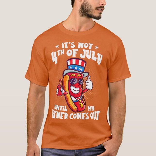 Am 4. Juli kommt die Hot Dog Dackel aus Erwachsene T-Shirt (Vorderseite)