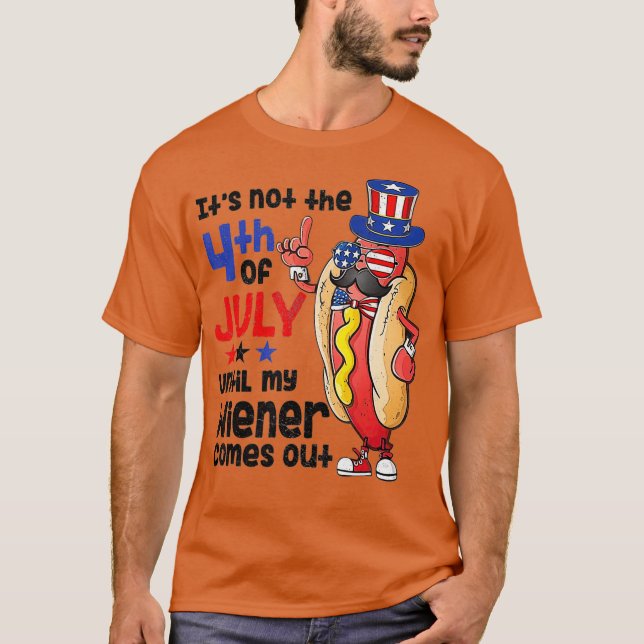 Am 4. Juli kommt die Hot Dog Dackel aus Erwachsene T-Shirt (Vorderseite)