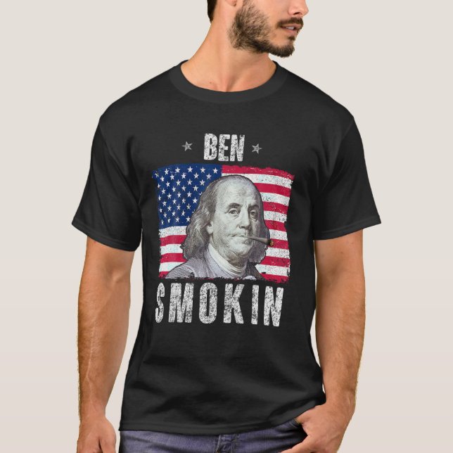 Am 4. Juli Shirt Ben rauchen Unkraut USA Patri (Vorderseite)