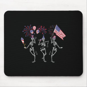 Am 4. Juli tanzende Skelette Juli Vierte Fi Mousepad