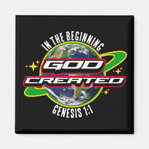 AM ANFANG DES GOTT Christlich Earth Day Magnet