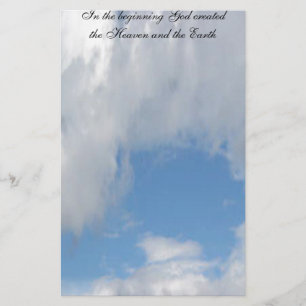 Am Anfang Gott hergestellt…. Wolke Briefpapier