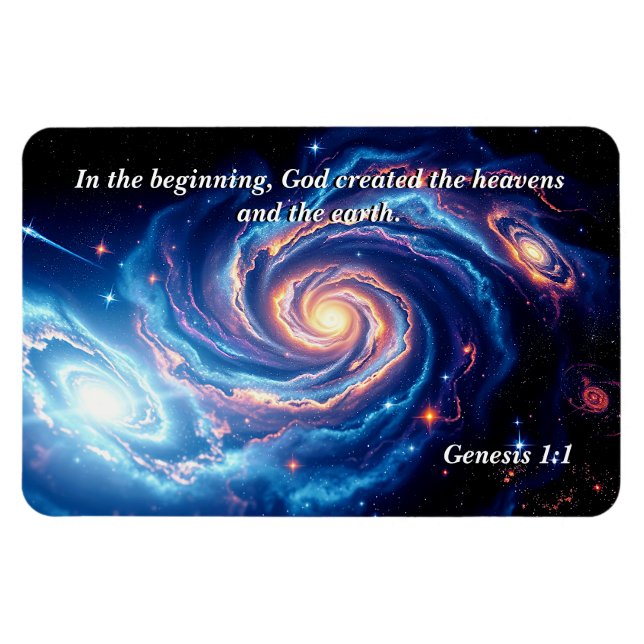 Am Anfang, Gott und Schöpfung Verse Magnet (Horizontal)
