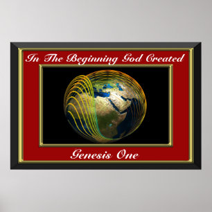 Am Anfang schuf Gott die Genesis Rot Poster
