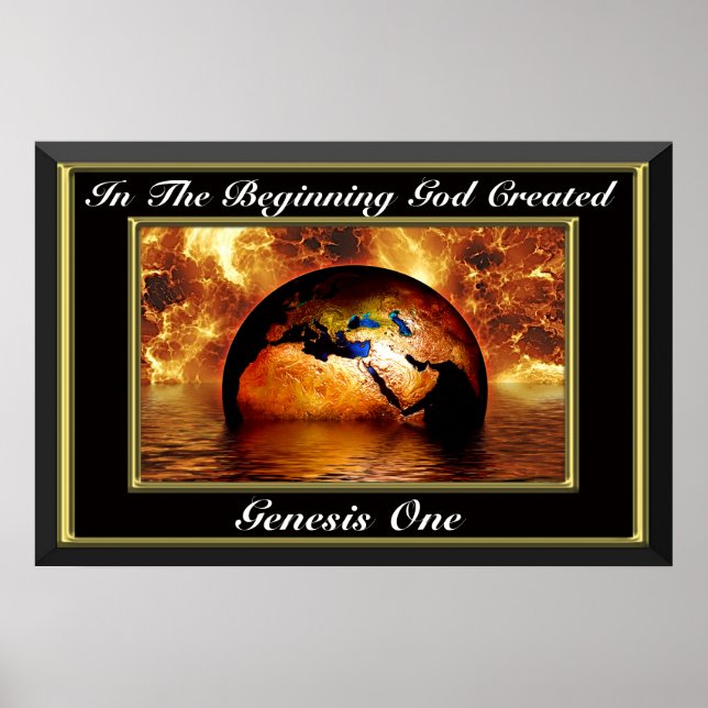 Am Anfang schuf Gott Genesis One Bl Feuer Poster (Vorne)