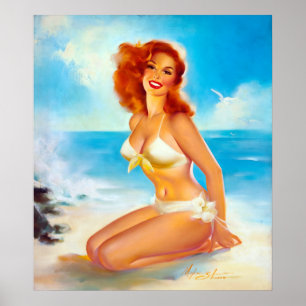 Am Beach Button Up Poster