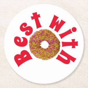 Am besten mit Donut Runder Pappuntersetzer