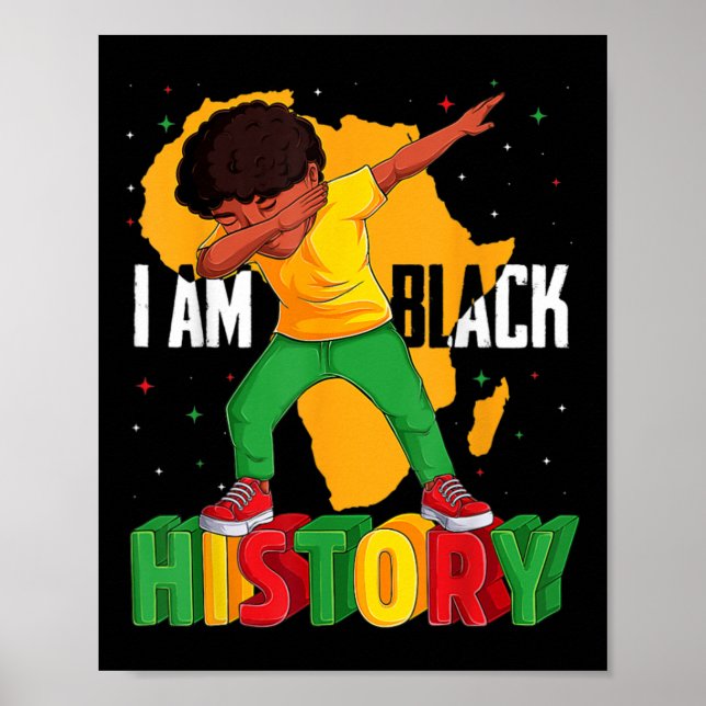 Am Black History Kid Dabbing Black History African Poster (Vorne)