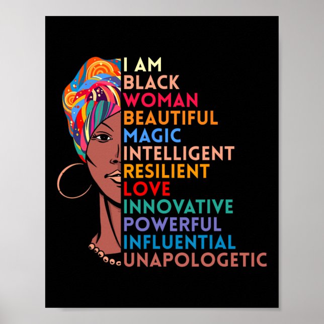 Am Black Woman Afrikanische Amerikanerin Geschenk  Poster (Vorne)