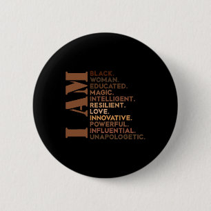 Am Black Women Educated Melanin Black History Mont Button