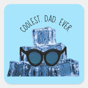 Am coolsten. Vater. Immer. Sonnenbrille Eiskuben Quadratischer Aufkleber