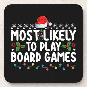 Am Ehersten Brettspiele Spielt Weihnachten Familie Getränkeuntersetzer