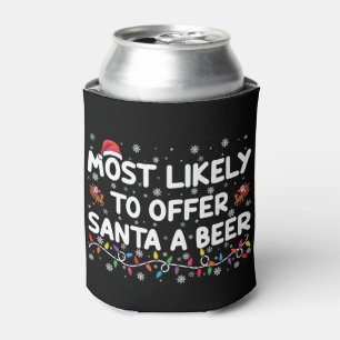 Am Ehersten Santa Ein Bier Anbieten Weihnachtsbele Dosenkühler