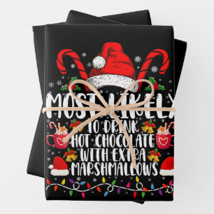 Am Ehesten Heißgetränk Marshmallows Trinkt Geschenkpapier Set