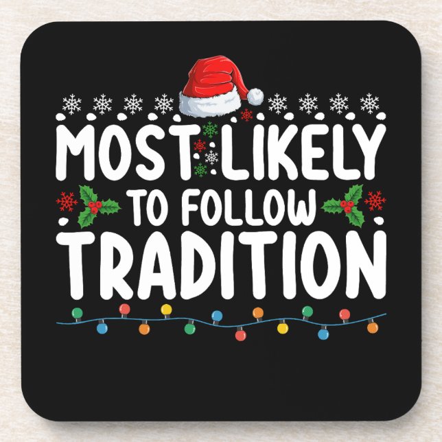 Am ehesten dem Weihnachtsfeiertag folgen Getränkeuntersetzer (Vorderseite)