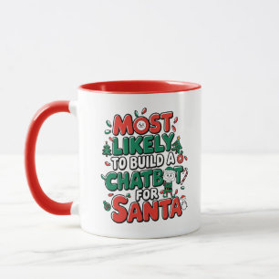 🤖 am ehesten einen Chatbot für Santa Funny bauen Tasse