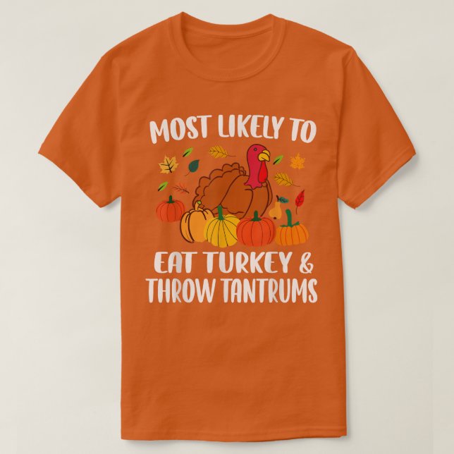 Am ehesten geeignet, den Erntedank der Familie Tür T-Shirt (Design vorne)