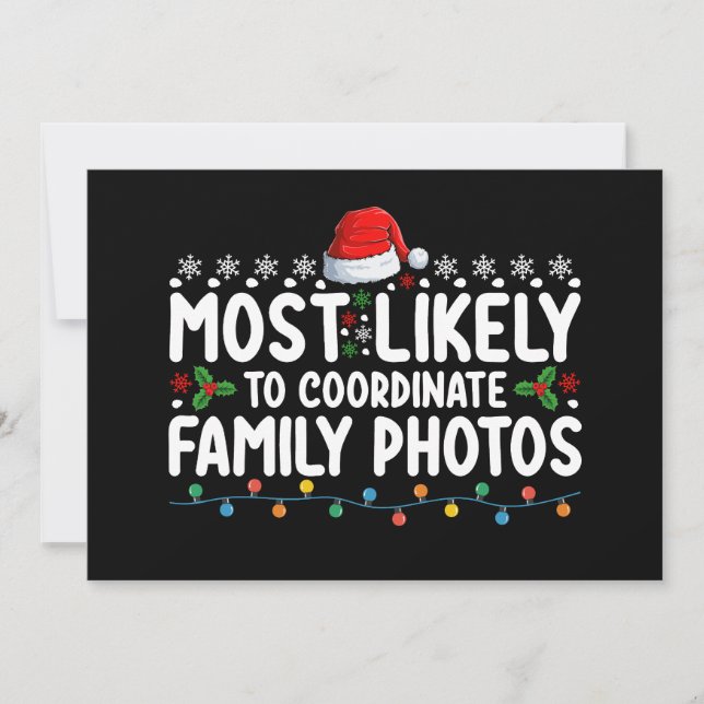 Am ehesten geeignet, familiäre Fotos zu Weihnachte Einladung (Vorderseite)