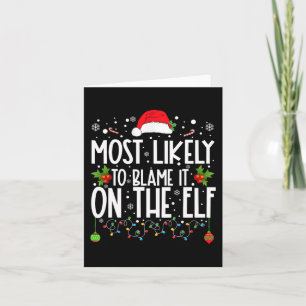 Am ehesten gibt man es dem Elf Santa Familie Ch Karte
