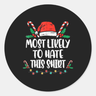 Am ehesten hasst diese Familie Weihnachten Pajama Runder Aufkleber