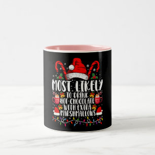 Am ehesten heiße Schokolade Marshmallows trinken Zweifarbige Tasse