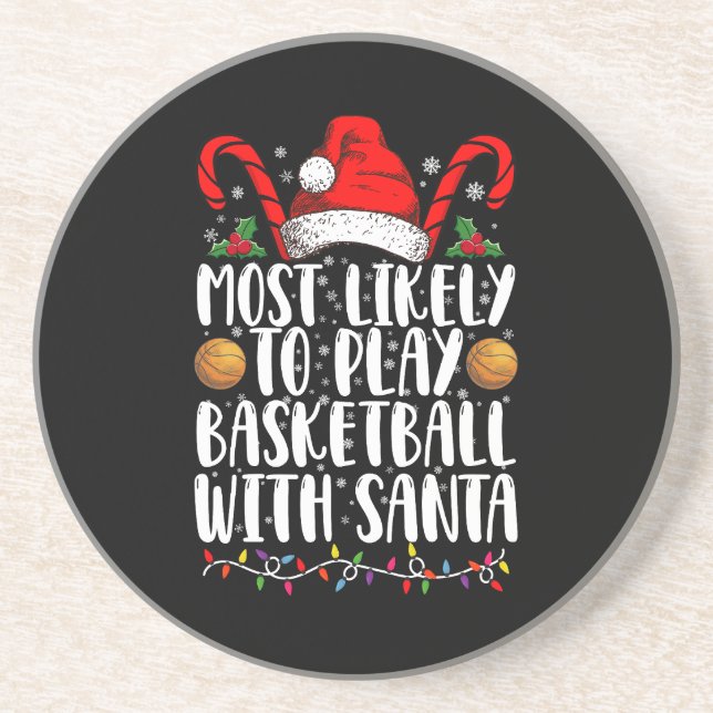 Am ehesten kann man Basketball mit Weihnachten spi Getränkeuntersetzer (Vorne)