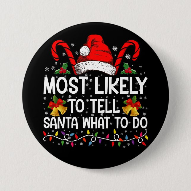 Am ehesten kann man dem Weihnachtsmann sagen, was  Button (Vorderseite)