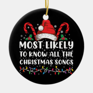 Am ehesten kennen Sie alle Weihnachtslieder Keramik Ornament