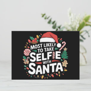 Am ehesten macht Selfie mit Santa Familien Xmas Feiertagskarte