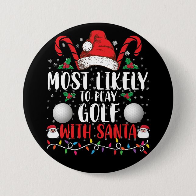 Am ehesten mit Weihnachten Golf spielen Button (Vorderseite)