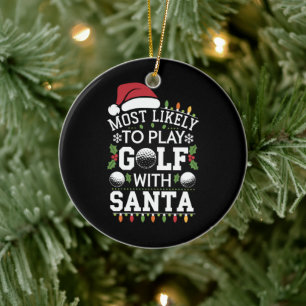 Am ehesten mit Weihnachten Golf spielen Keramik Ornament