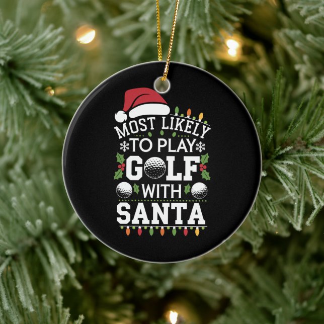 Am ehesten mit Weihnachten Golf spielen Keramik Ornament (Baum)