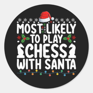 Am ehesten mit Weihnachten Schach spielen Runder Aufkleber