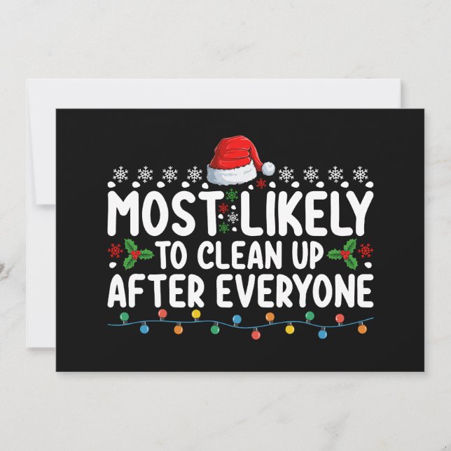 Am ehesten nach Weihnachten aufräumen Einladung (Vorderseite)