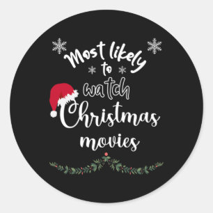 Am ehesten passen Weihnachtsfilme zu Fam. Runder Aufkleber