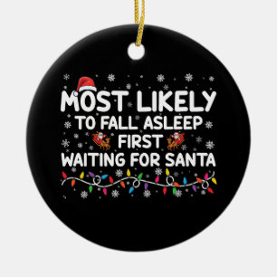 Am ehesten schläft zuerst lustige Weihnachten Fami Keramik Ornament