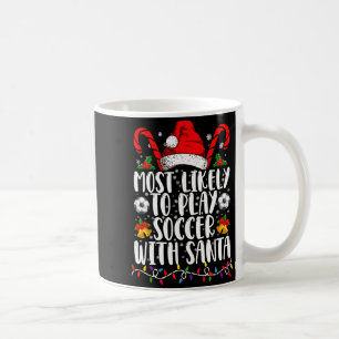 Am ehesten spielt Fußball mit Santa Family Xmas Kaffeetasse