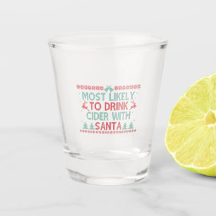Am ehesten trinken Sie Apfelwein mit Weihnachten Schnapsglas