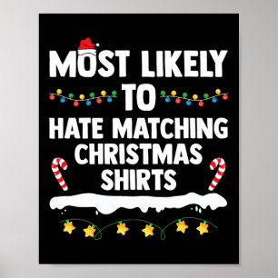 Am ehesten verhasst passende Weihnachtsfamilie Poster